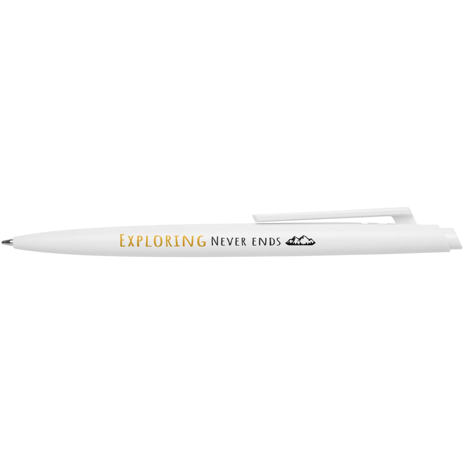 Ipe recycled ballpoint pen with logo, RCS certified, black ink printed with logo