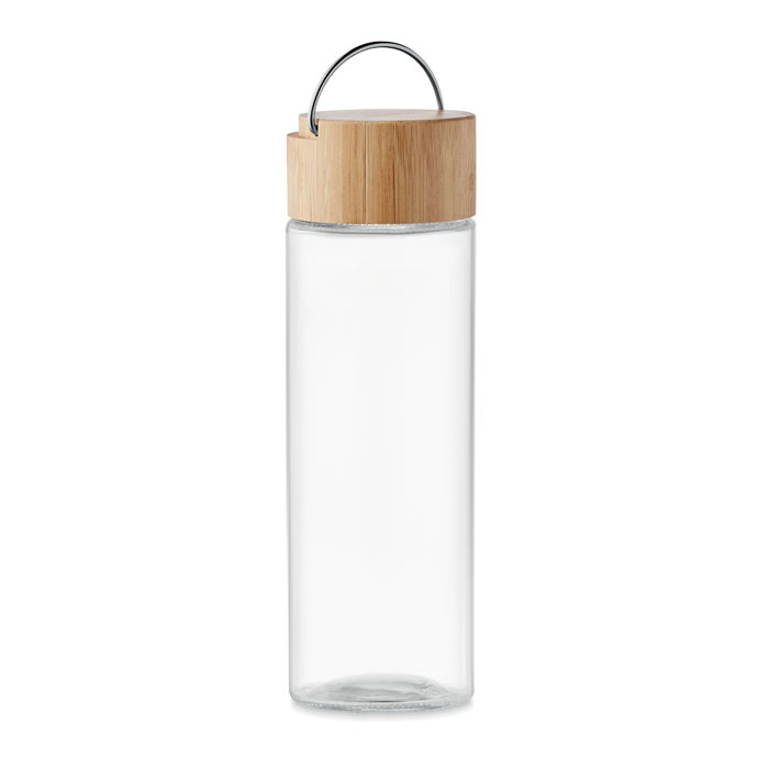 Glass drinking bottle with bamboo lid 500ml - Little Snoring - Ingoldmells