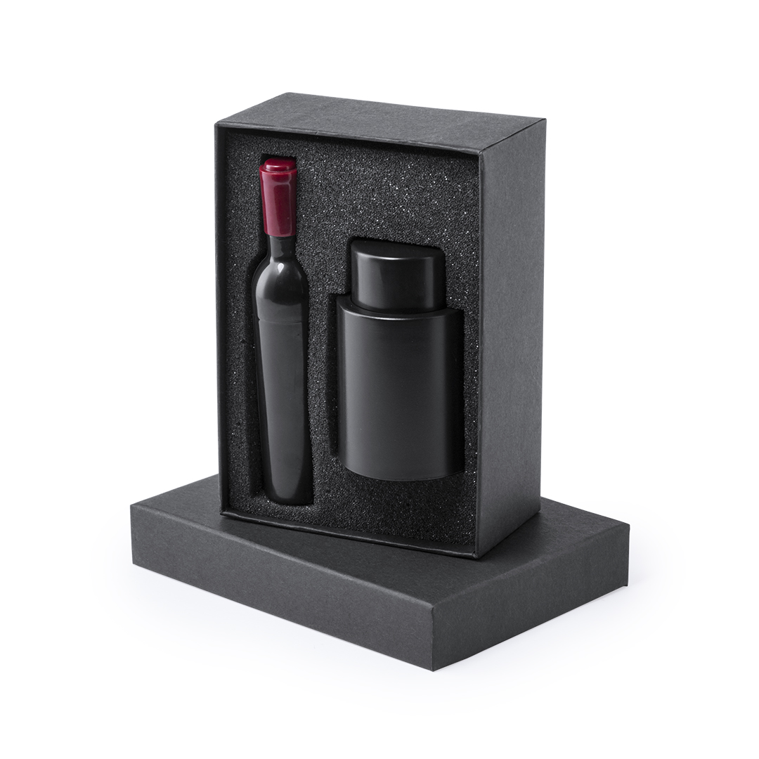 Bold Design Wine Set with Corkscrew and Vacuum Bottle Lid - Mottisfont