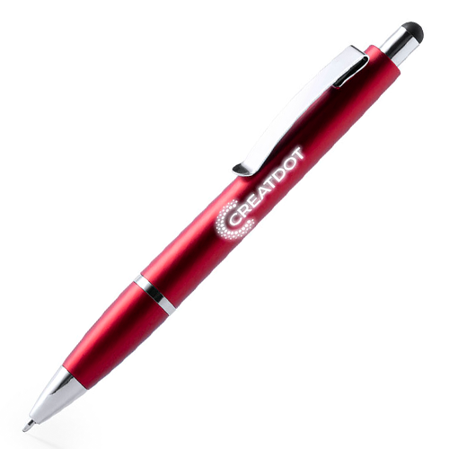 Metallic ballpoint pen with illuminated logo and LED light - Gleadhill