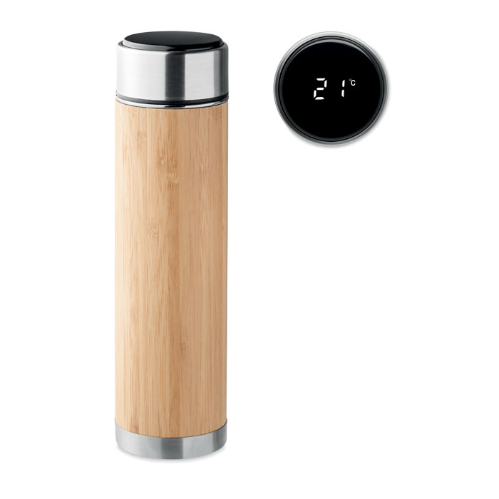 Double Wall Insulating Vacuum Flask with Tea Infuser and LED Touch Thermometer - Stafford