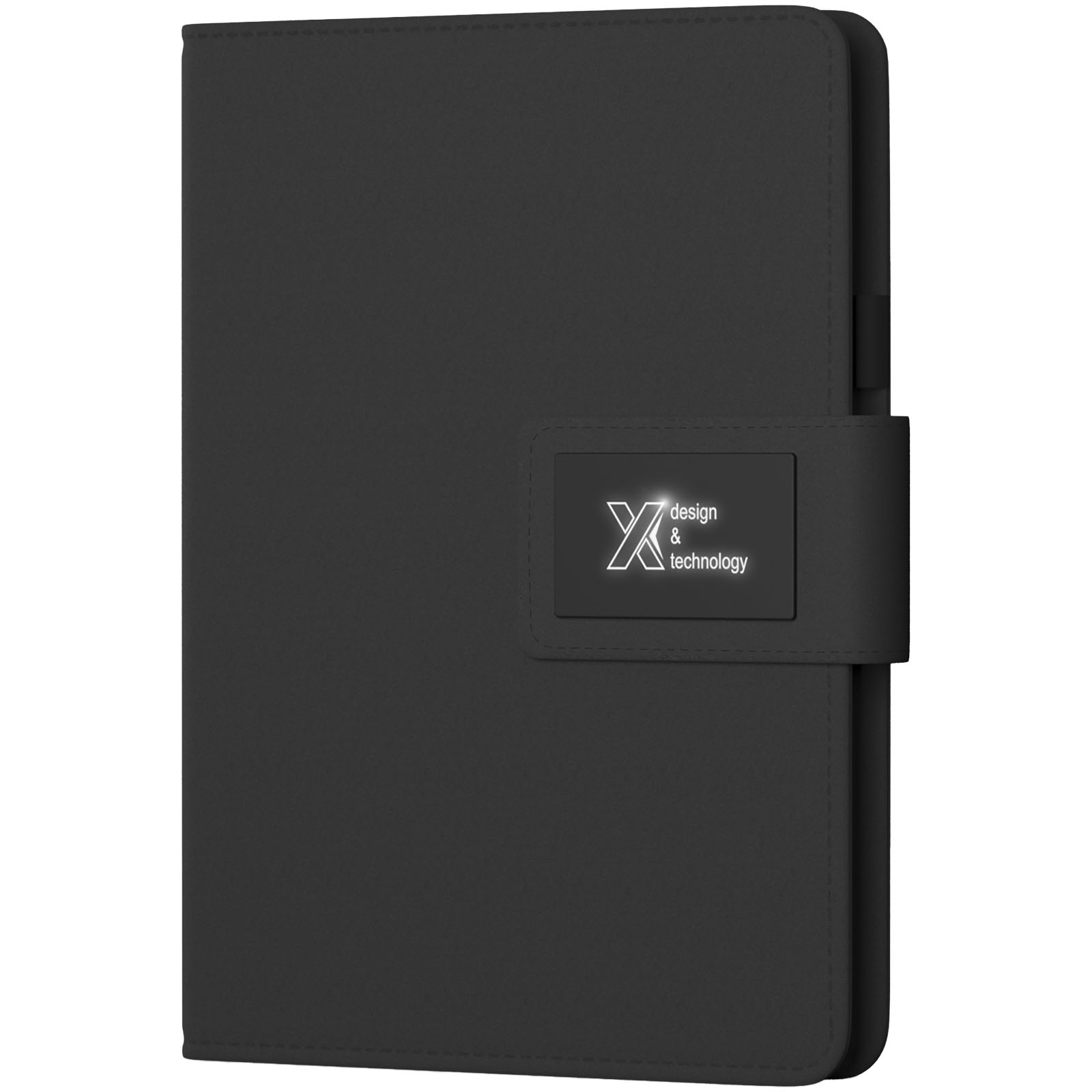 Notebook with Integrated Cable and Logo that Lights Up, functioning as a Powerbank - Crewe