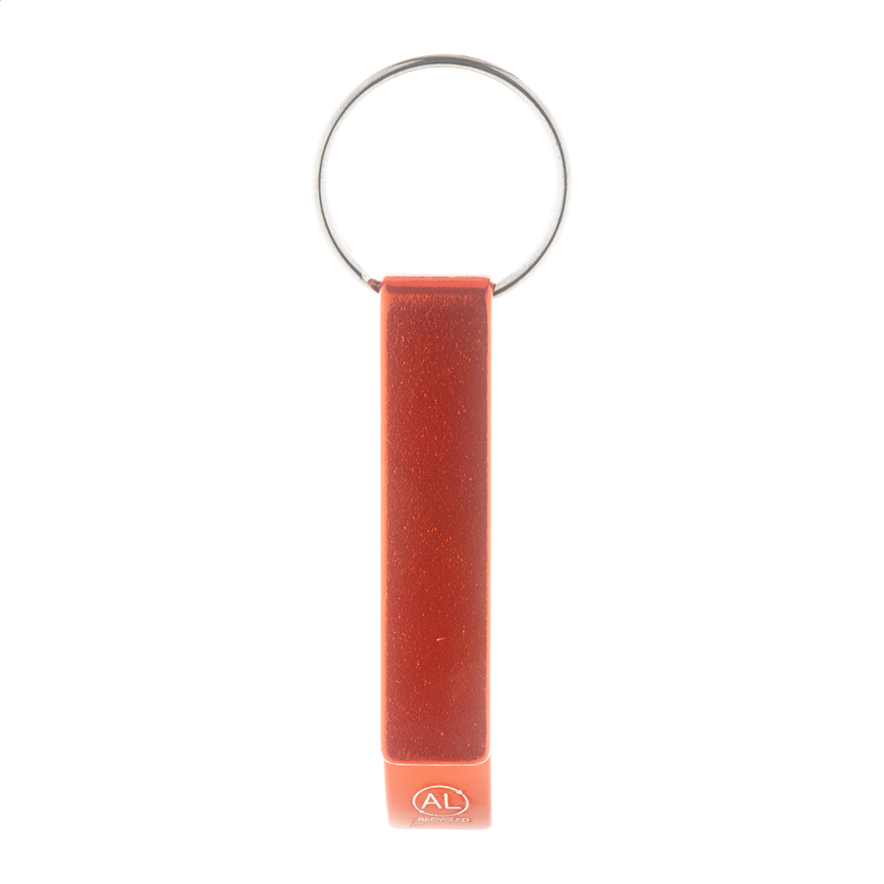 Rallop recycled aluminium bottle opener keyring with logo