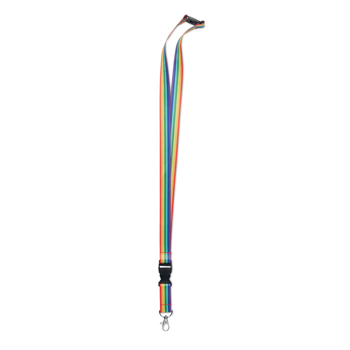 Rainbow RPET Lanyard with Metal Hook - Dronfield