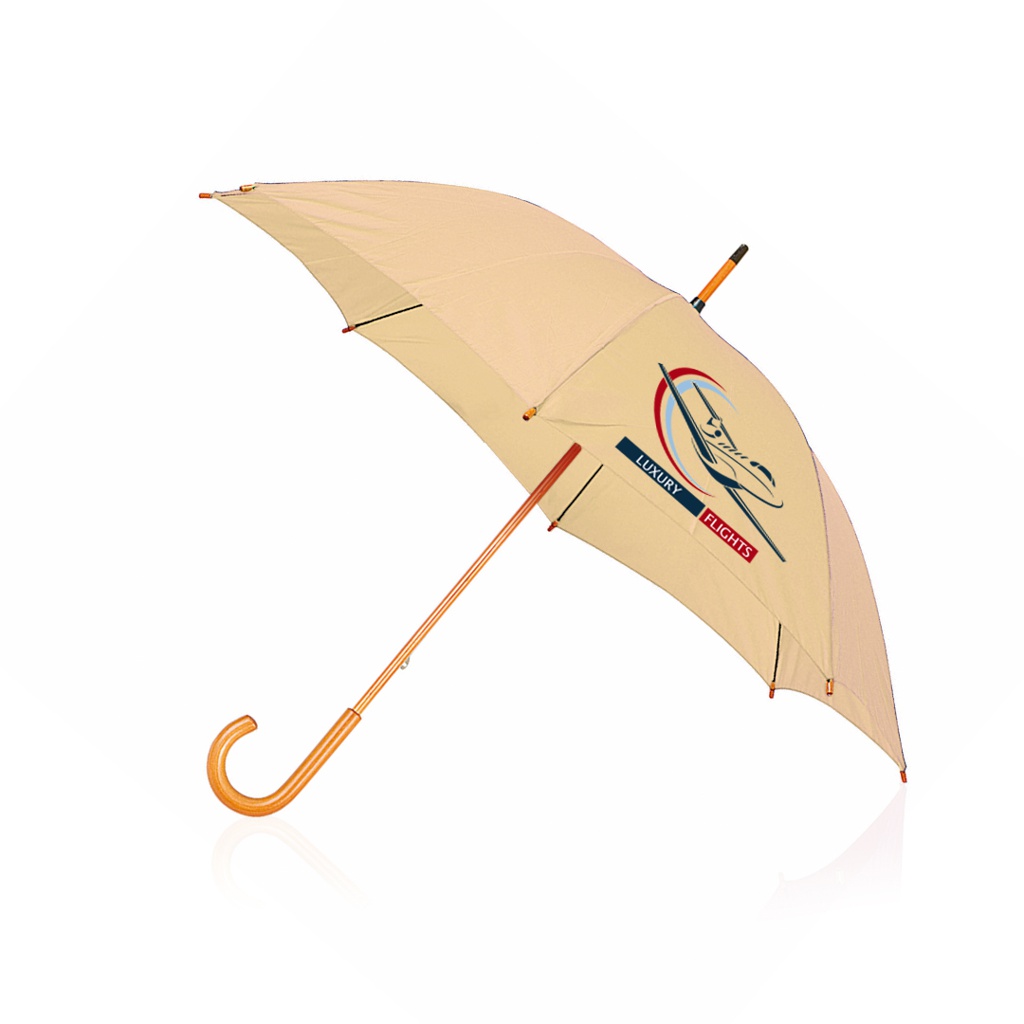 Regenschirm bedrucken mit Holzgriff 105 cm - Honshu