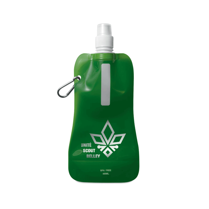 Bedruckte Trinkflasche faltbar aus BPA-freiem Kunststoff 480 ml - Theodor