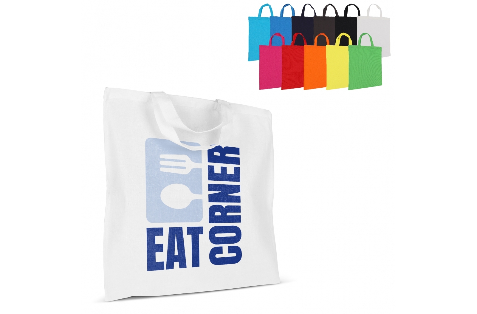 OEKO-TEX® Colored Shopping Bag with Short Handles, 140g/m², 38x42 cm - Godalming