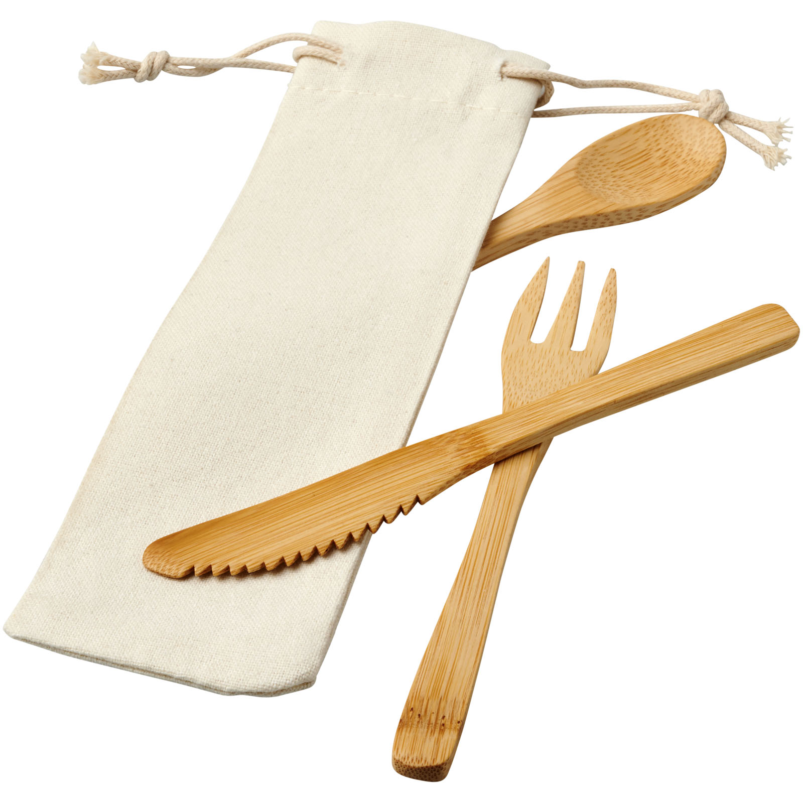 Bamboo Cutlery Set in Non-Woven Pouch - Milton Keynes