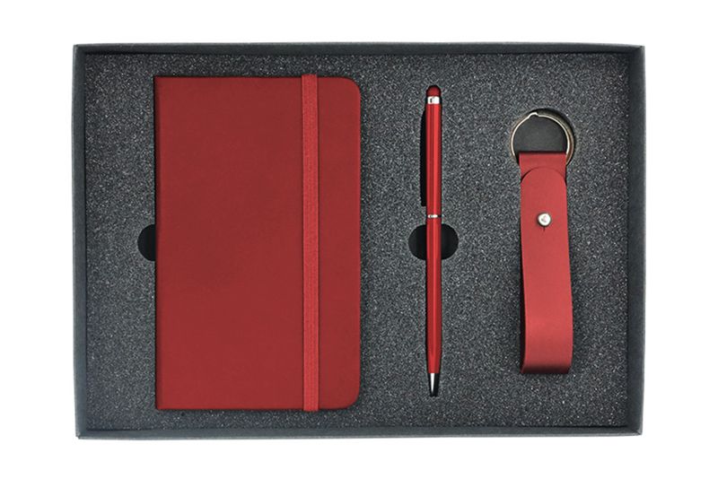 Leather Key Fob with Pen and Notepad Set - Barkby