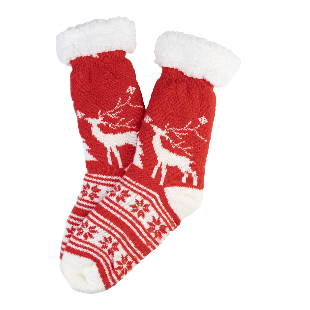 Norsokkar Weihnachts-Hausschuhsocken aus RPET mit Logo, Größe 36–43