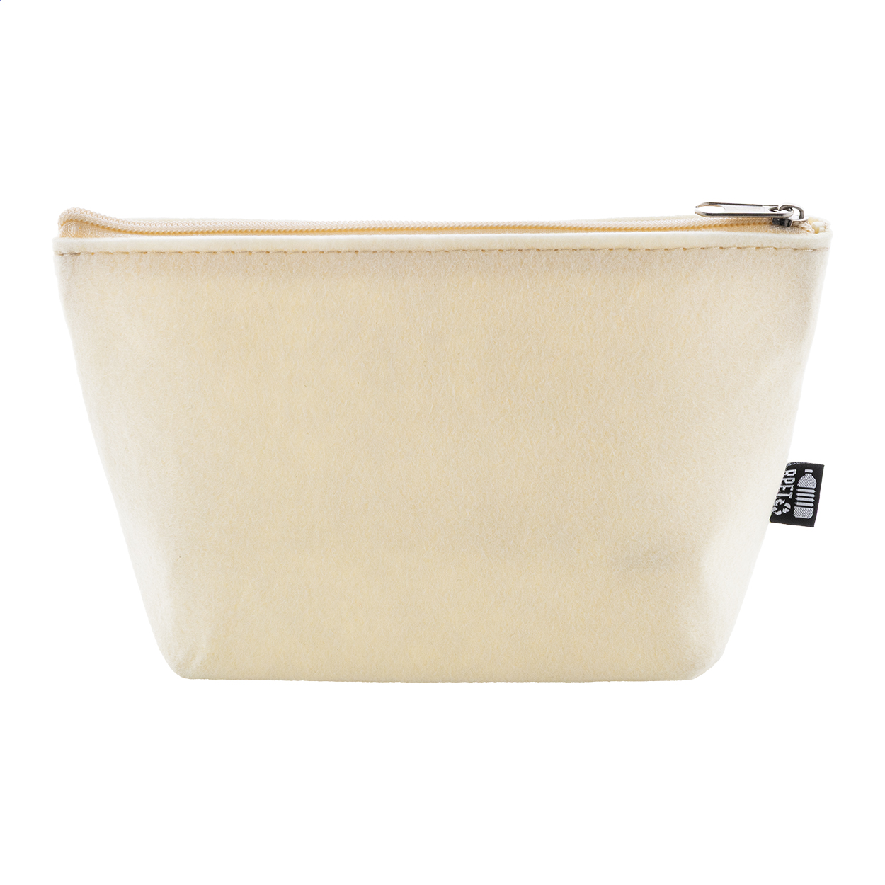 Refelt Beauty RPET felt cosmetic bag with logo printed with logo