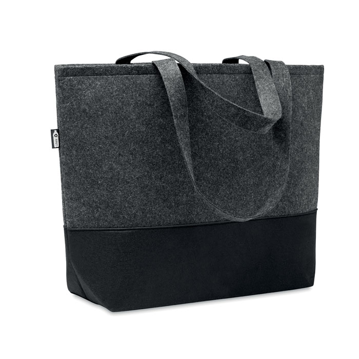 Shopping bag with long handles made from coloured RPET felt - Oldham