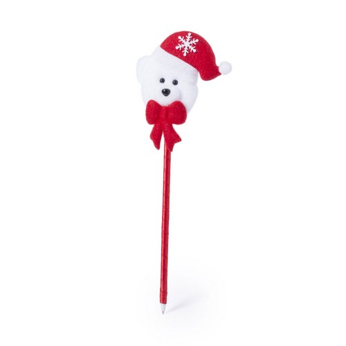 Stylo à bille à finition métallique sur le thème de Noël - Merthyr Tydfil