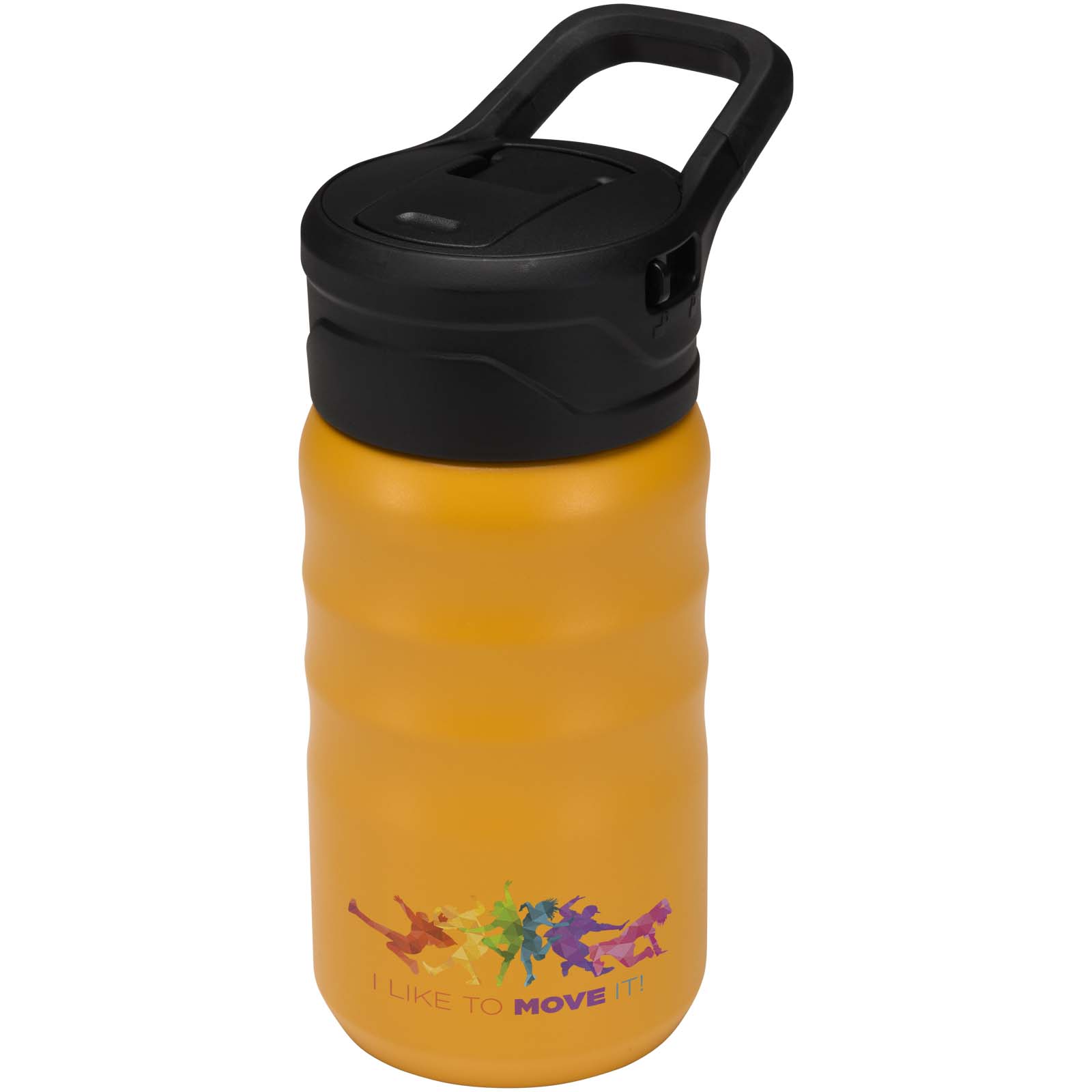 Knox 350 ml RCS recycelte doppelwandige Sportflasche aus Edelstahl mit ausklappbarem Trinkhalm