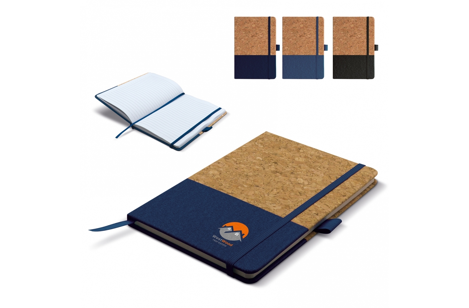 Bicolor Cork and Vegan Leather Notebook - Moseley