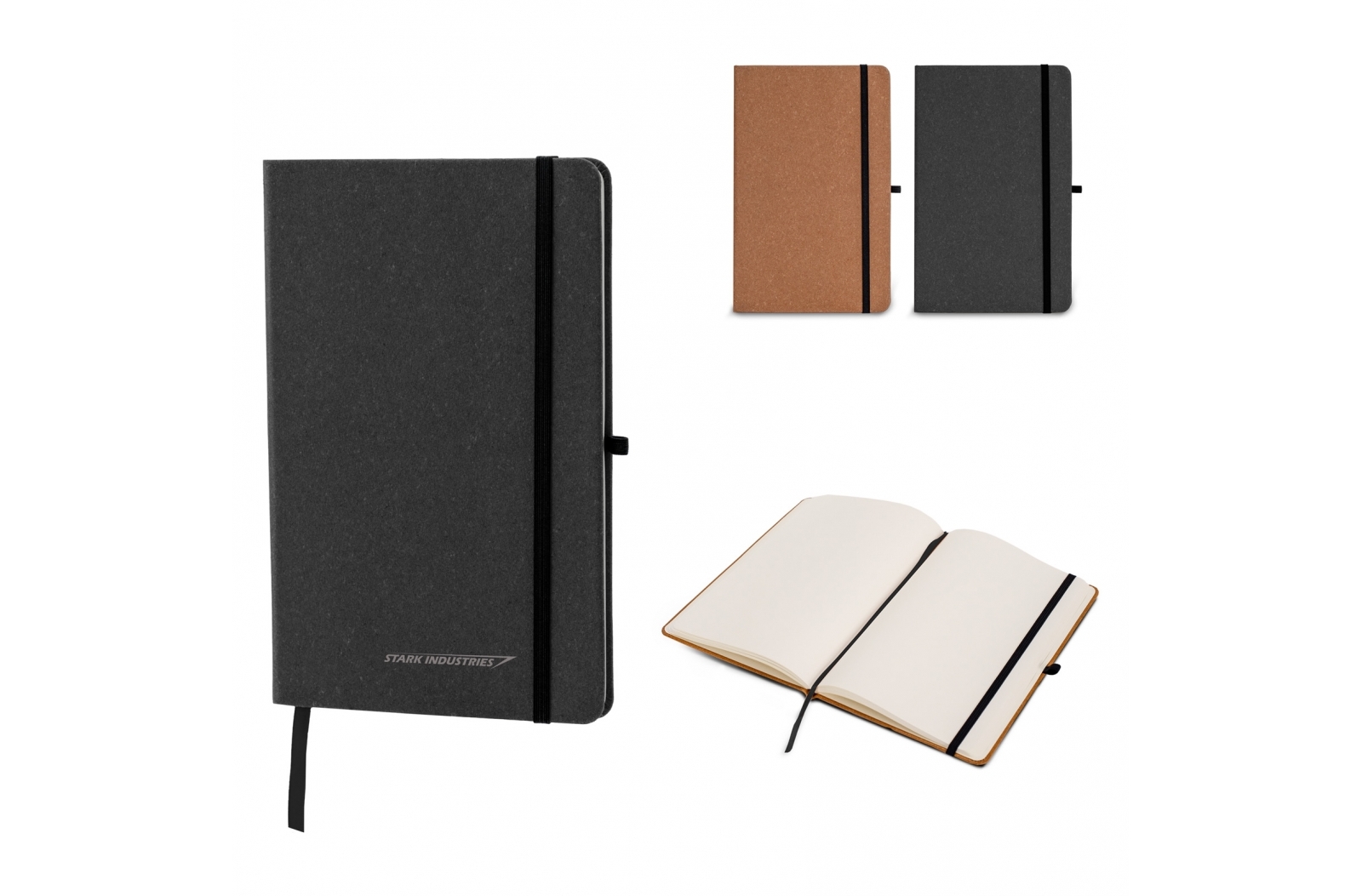 Recycled Leather Hardcover Notebook - Barbury Castle