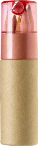 Set of colored pencils with built-in sharpener - Hever