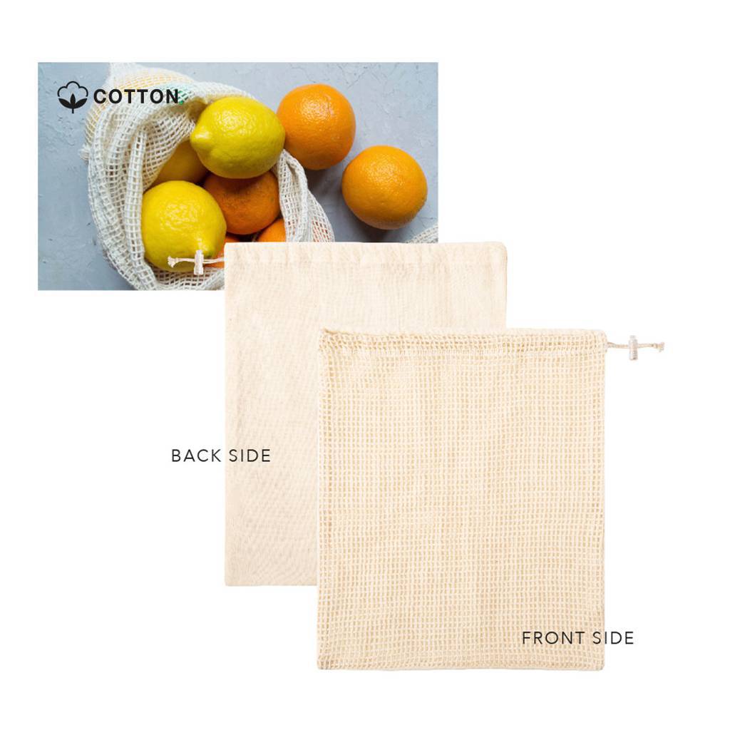 Nature Line Cotton Mesh Bag with String Closure - Bervie