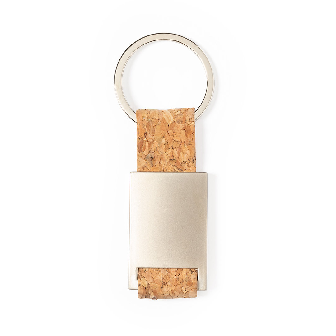 Natural Cork Ribbon Key Ring - Caldecote
