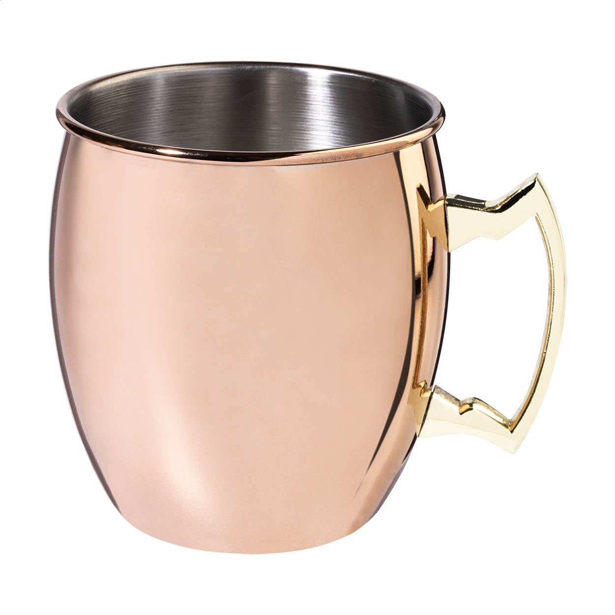Mule copper plated stainless steel cocktail mug, 500 ml, with logo