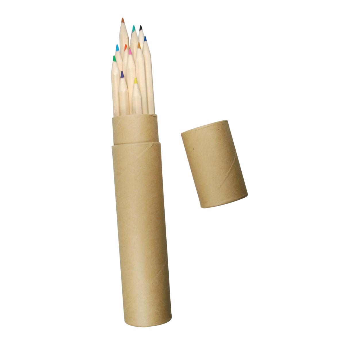 Round Cardboard Pen Holder with Natural Colouring Pencils - Rapstone