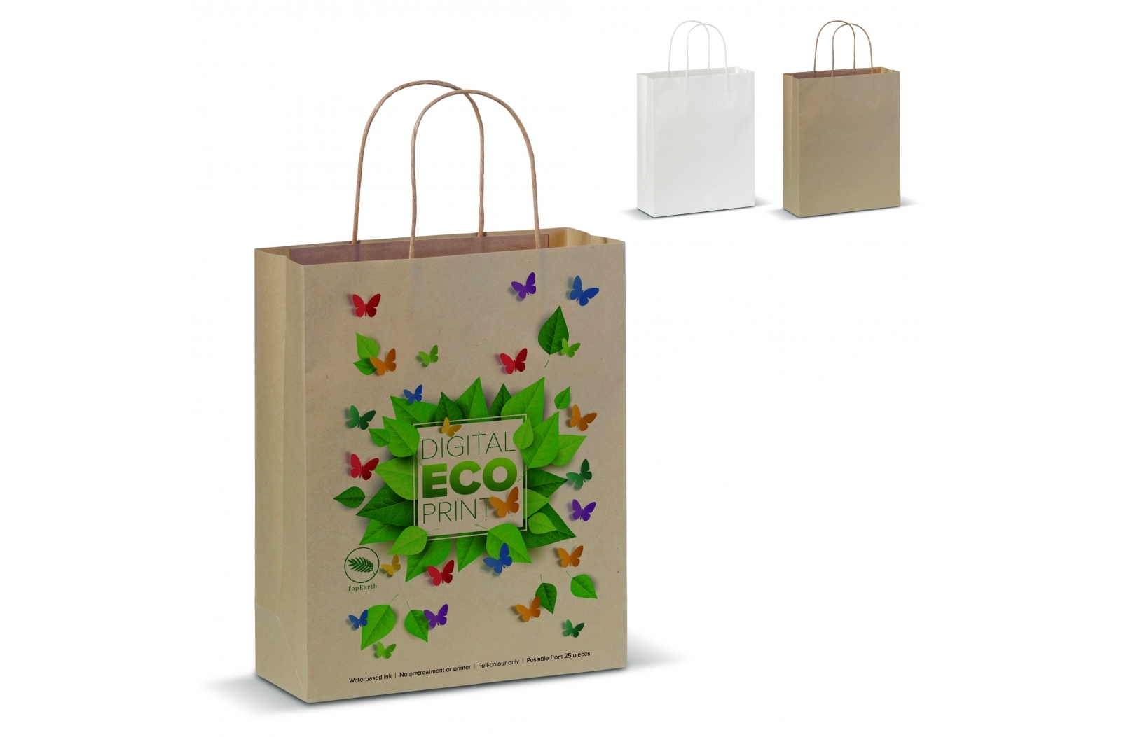 FSC Certified European Made Kraft Paper Bag with Twisted Paper Handles - Hednesford