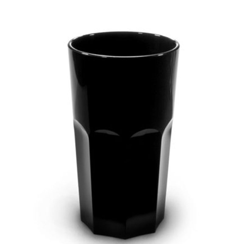 Personalized black multifunction plastic glass (33 cl) - Isolde