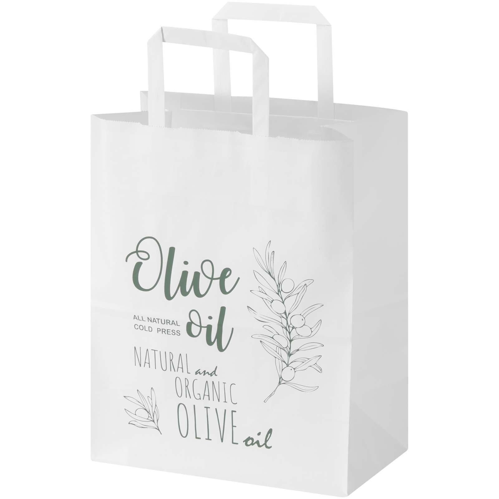 Kraft paper bag 80 g/m² with flat handles – 25 x 15 x 32 cm
