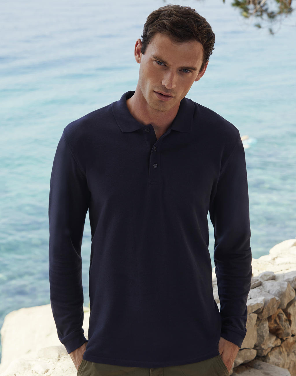 Button placket cotton long sleeve shirt - Marsh Gibbon - Bournemouth