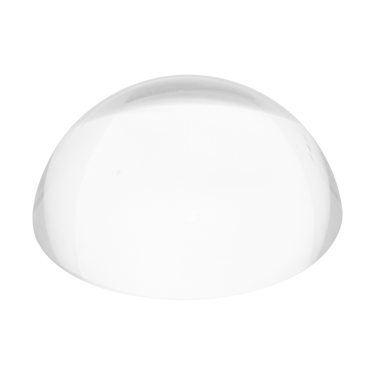 Hemisphere glass dome paperweight and magnifier in gift box with logo printed with logo