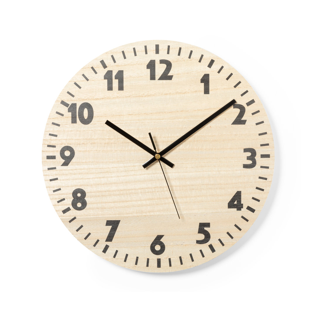 Natural Wood Wall Clock (32 cm) - Thornham - Tarrant Monkton
