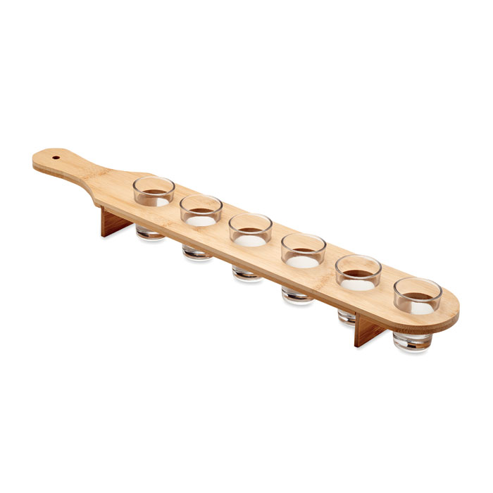 Set de Vasos de Chupito con Bandeja de Paleta de Bambú 20ml - Shoreham-by-Sea