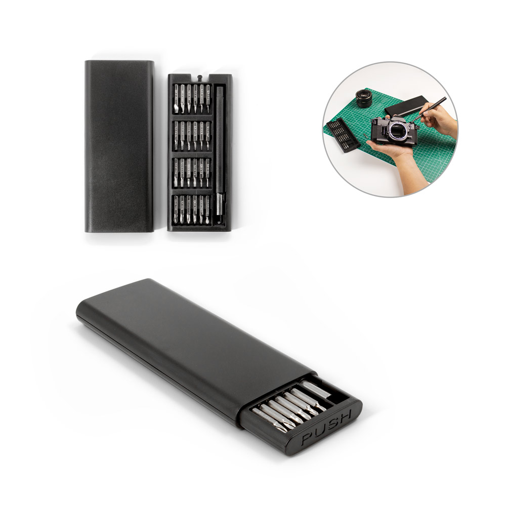 ATOM. Set of screwdrivers with different magnetic tips made of carbon steel