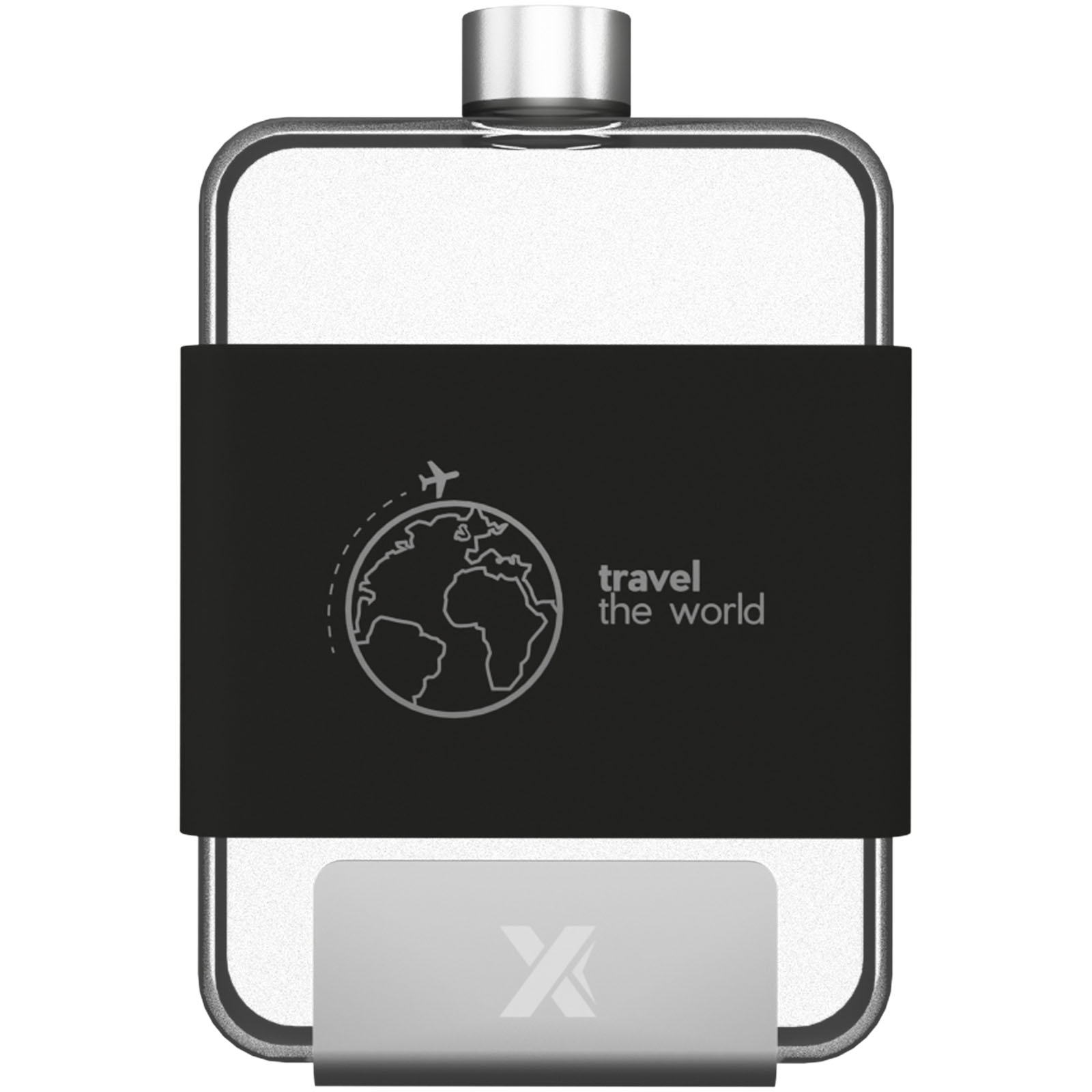 450ml Flat Square Tritan Water Bottle with Silicone Sleeve and Aluminium Stand - Aynho - Dib Lane