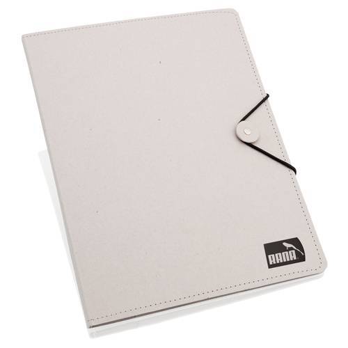 Recycled Cardboard Folder with Elastic Band and Notepad - Aberchirder