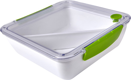 AS and PP Transparent Lid Lunchbox with Separate Compartment and Fork - Nantwich