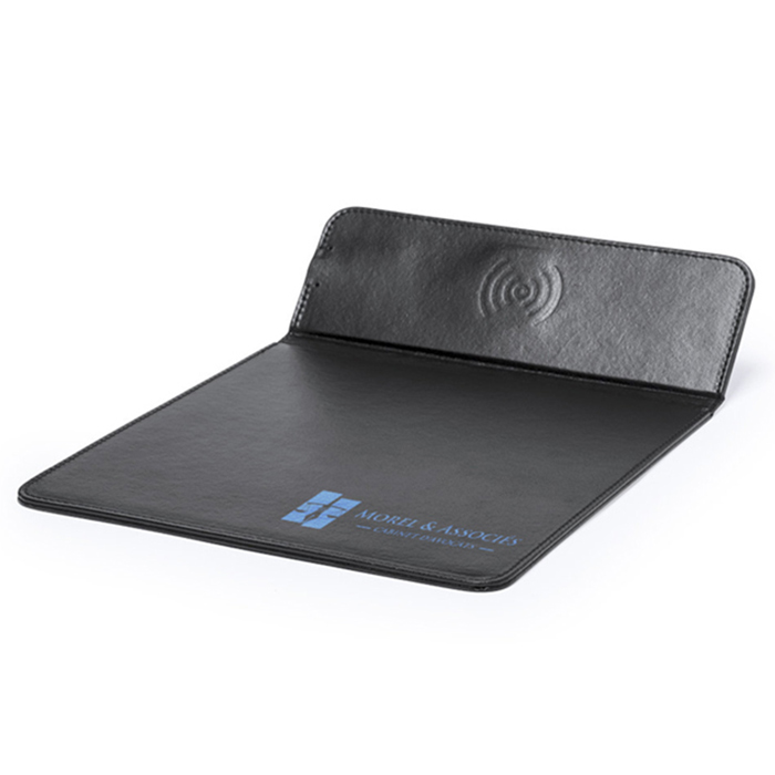 Mousepad de cuero PU con carga inalámbrica - Liverpool