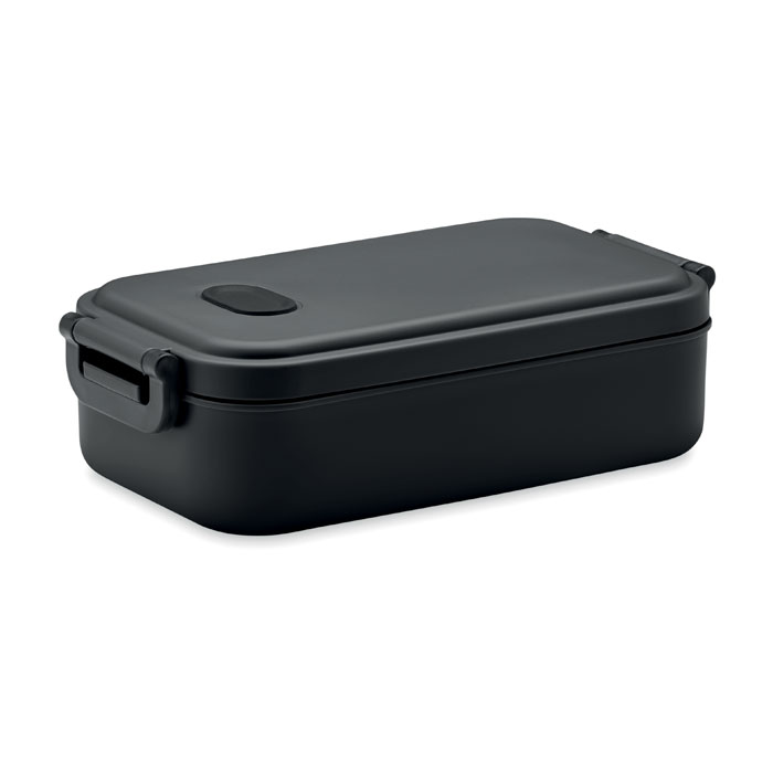 Recycelte PP-Lunchbox mit luftdichtem Deckel, Silikonventil und zwei seitlichen Schnallen. Kapazität: 800 ml - Horgenzell