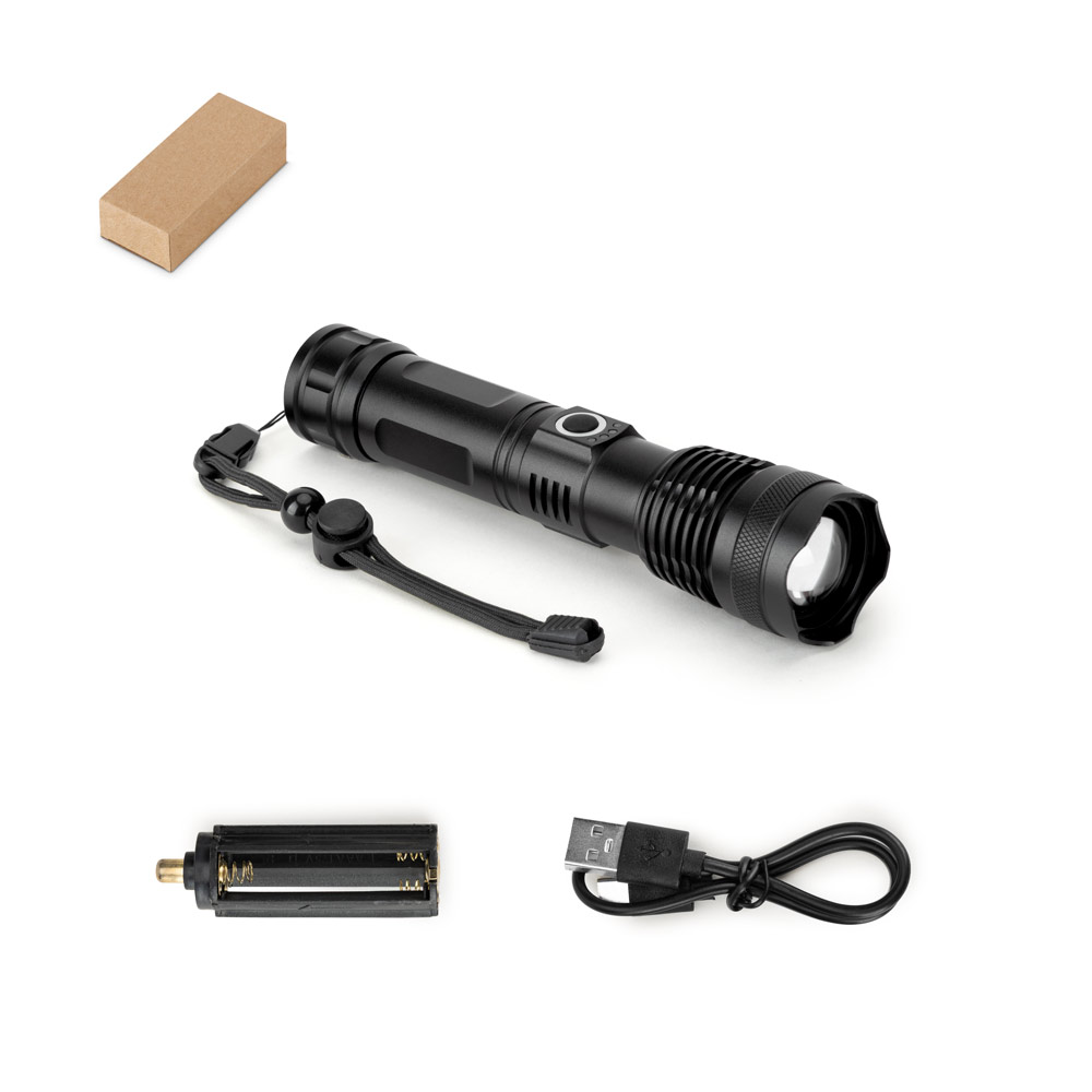 YVIAN. Rechargeable 10W flashlight made of aluminum (85% recycled)