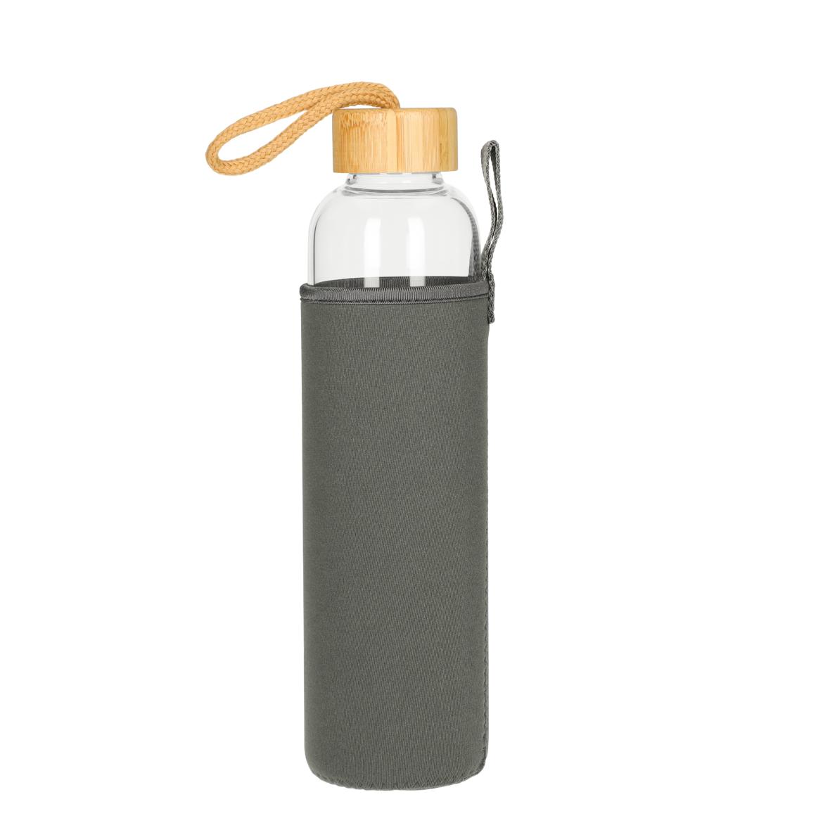 A bottle constructed from borosilicate glass and finished with bamboo - Cardiff