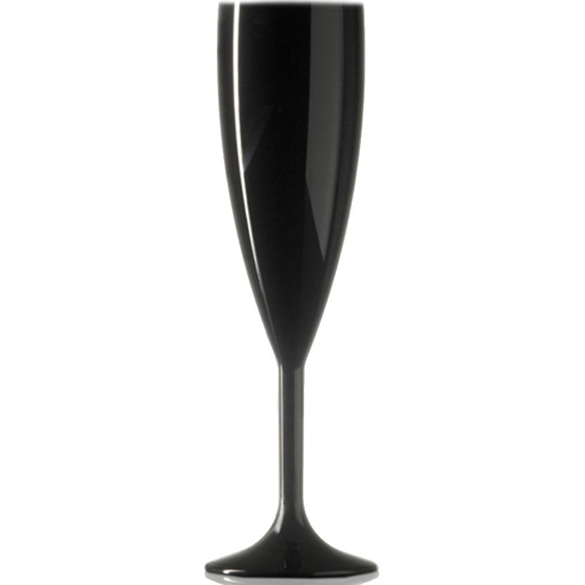 Personalisiertes schwarzes Champagnerglas (19 cl) - Sabrina