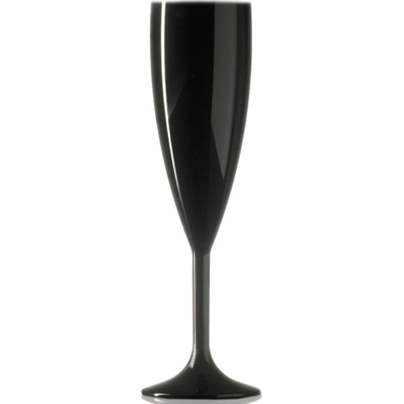 Personalized black champagne flute 190ml - Sabrina