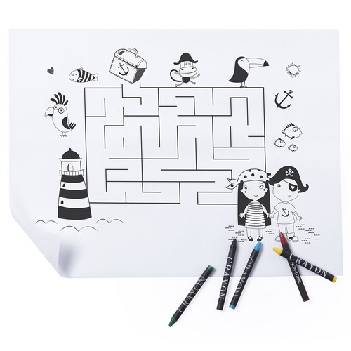 A non-woven table mat that you can color with crayons - Eastleach