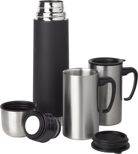 Stainless Steel Thermos Flask and Mugs Set - Nether Broughton