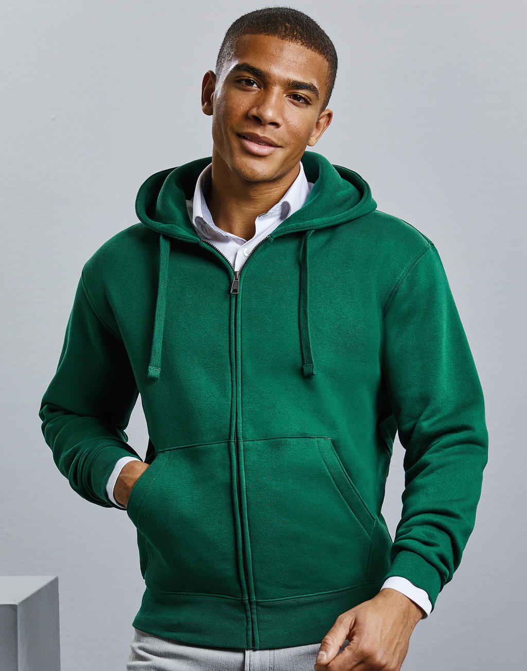 Cotton-Polyester Hoodie with Full Zipper and Kangaroo Pockets - Deepdene