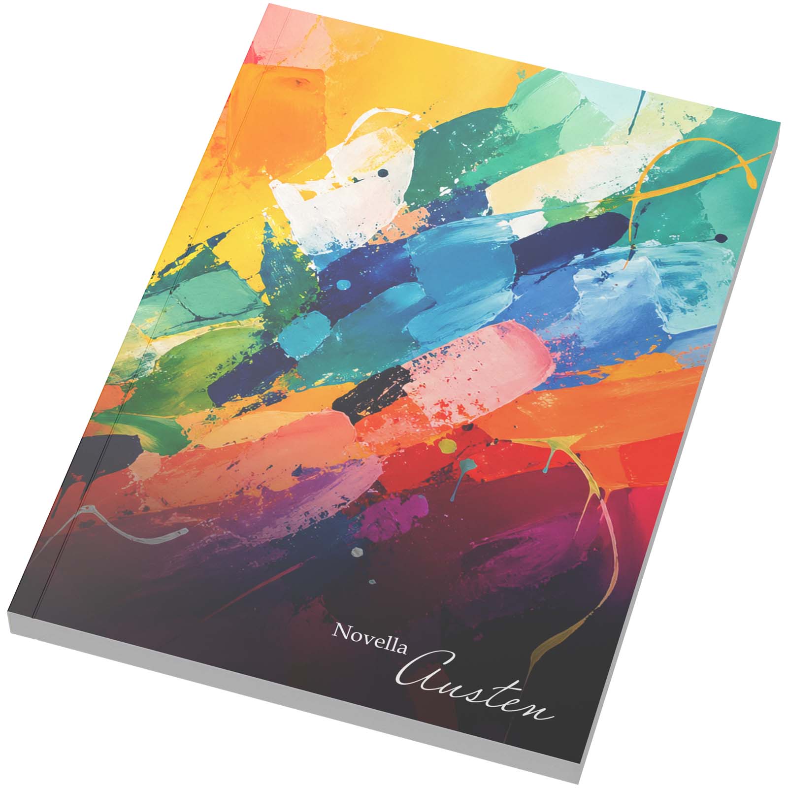 Novella Austen A5 soft cover notebook with 100 lined sheets and logo