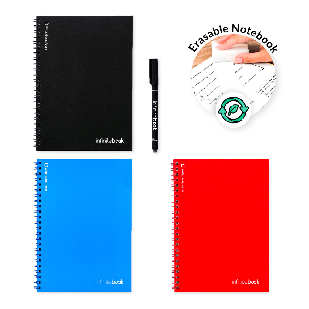 INFINITEBOOK PLAIN A5. Infinite book with flexible cover and 15 lined whiteboard pages