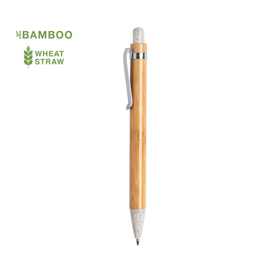 Kugelschreiber bedrucken ökologisch Bambus und Weizenstroh - Nari