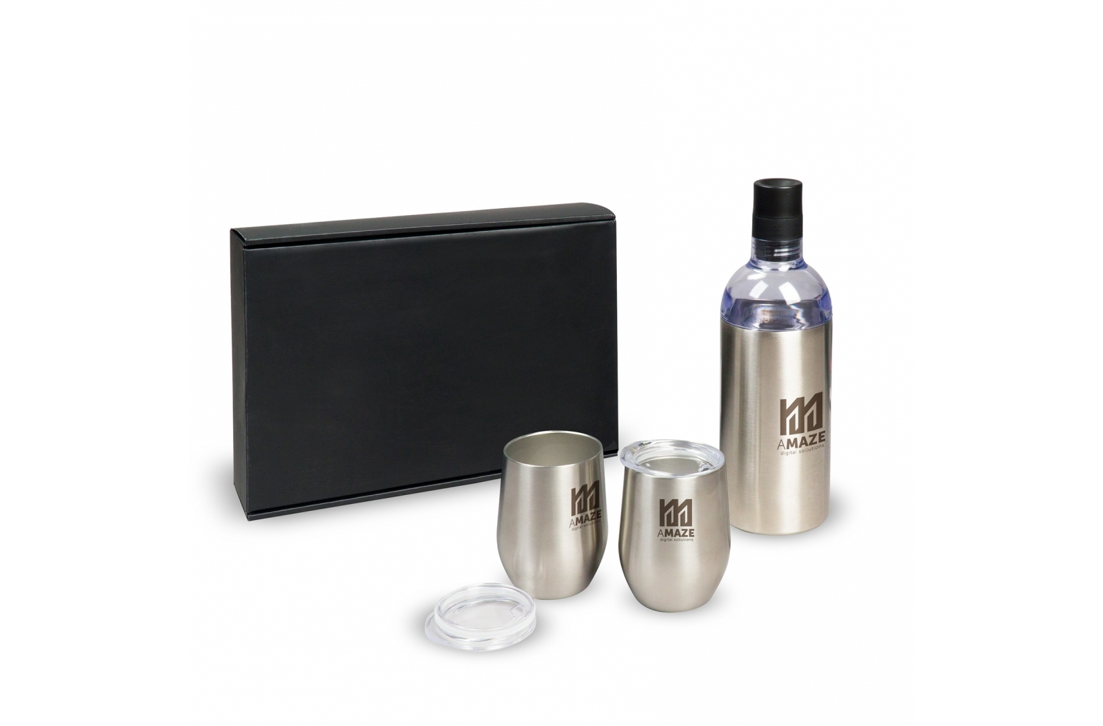 Wine Cooler and Double-Walled Cups Set - Challock