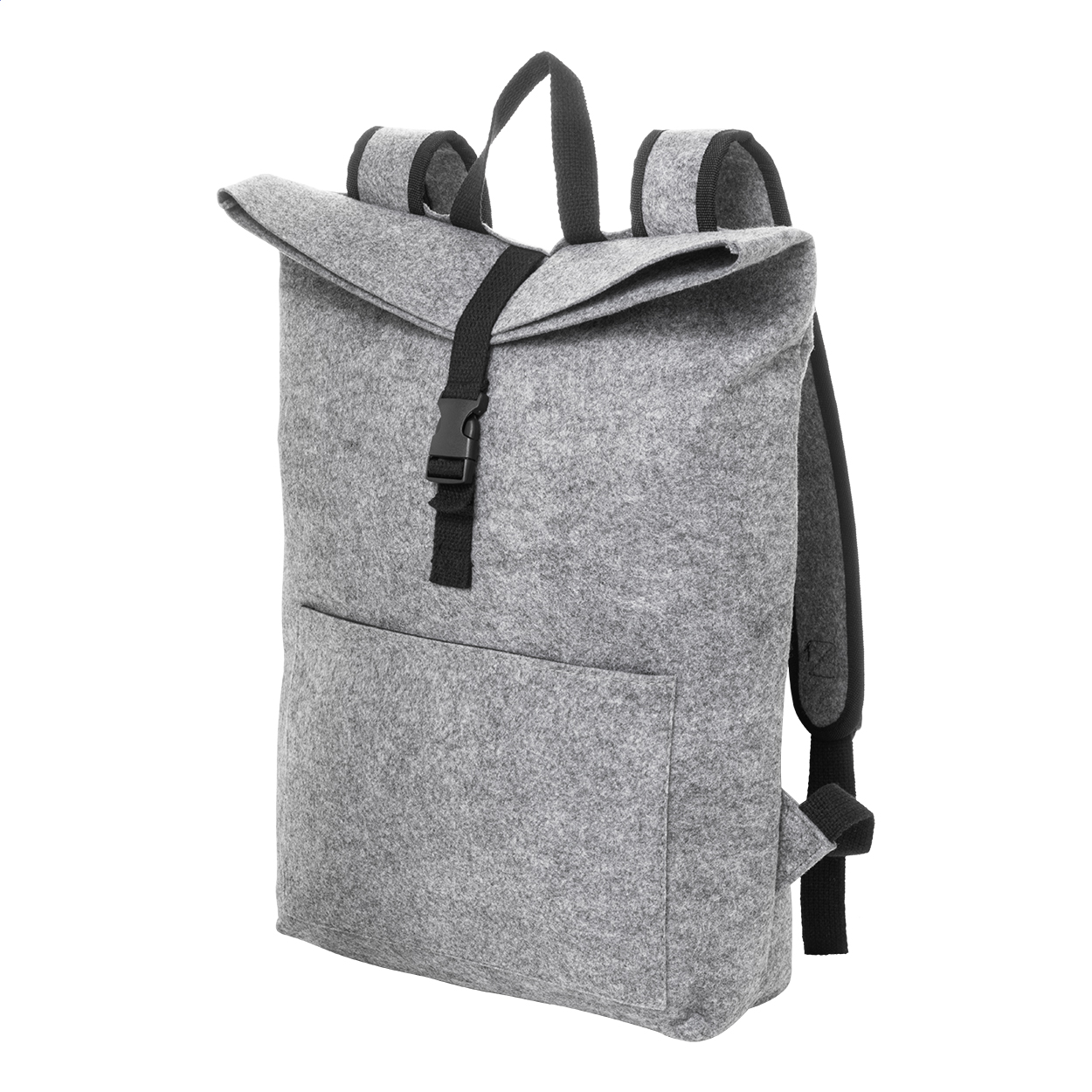 Refelt Roll RPET felt rolltop backpack with laptop pocket and logo